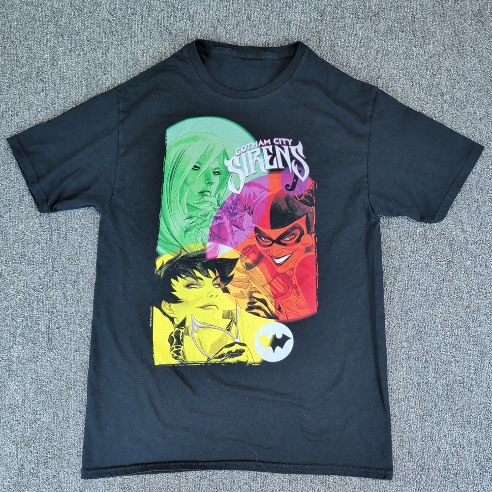 DC Comics Gotham City Sirens Graphic Tee Mens Medium Black Harley Quinn Catwoman